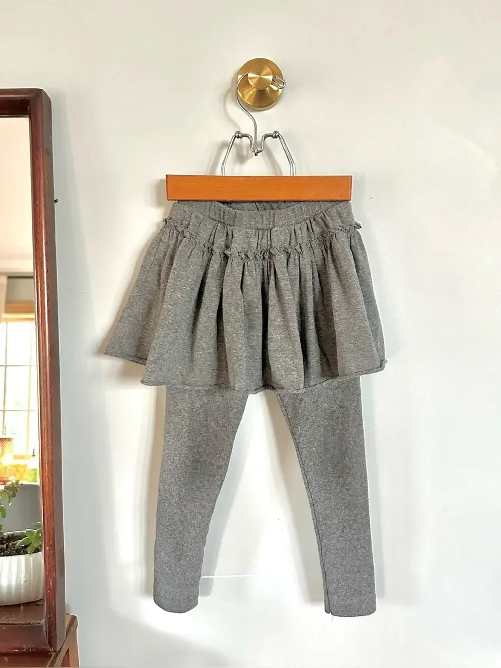 Sophie Catalou Girls Skirted Leggings Gray 2-in-1 Skirt Pants Size 4